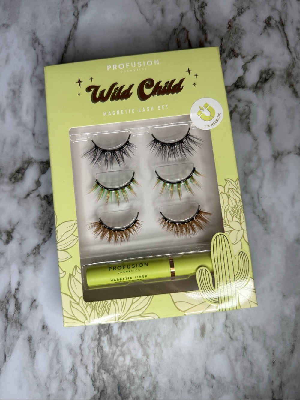 Profusion Cosmetics Wild Child Magnetic Lash Set - Lime Green, Black, Brown